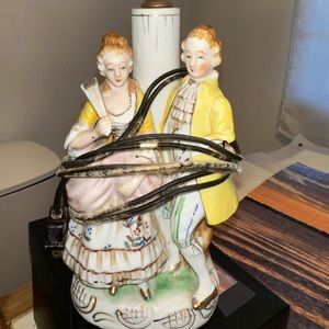 Vintage painted, porcelain light.